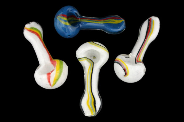 4ct 3.5" Rasta Road Frit Hand Pipe - Image 4