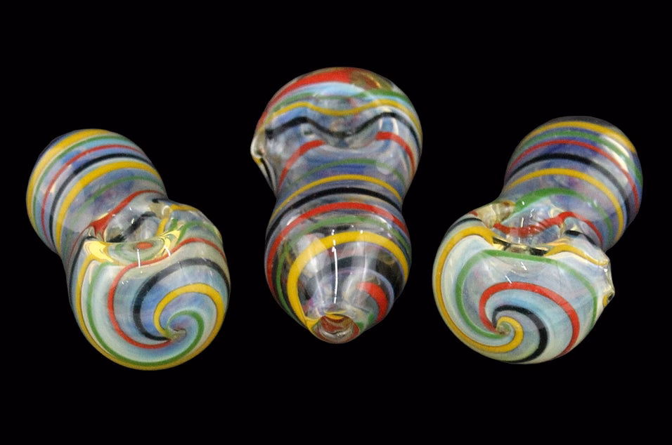 2ct 3" Fuming Rasta Rock Hand Pipe