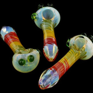 4ct 4" Rasta Spiral Marble Fuming Hand Pipe