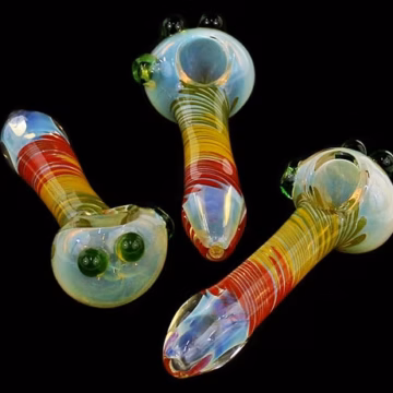 4ct 4" Rasta Spiral Marble Fuming Hand Pipe
