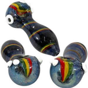 2ct 4" Rasta Strip Frit Marble Hand Pipe