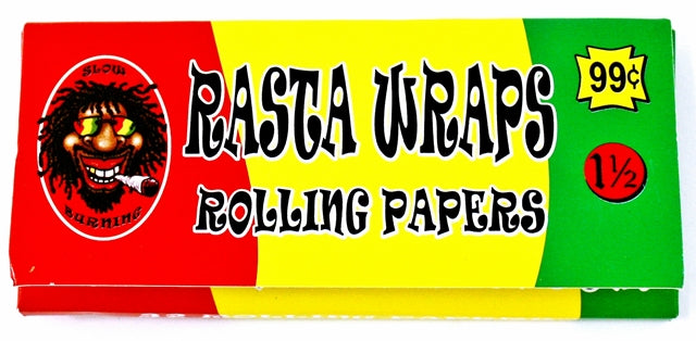 Rasta Wraps Rolling Papers - 1 1-2 78mm 50pk
