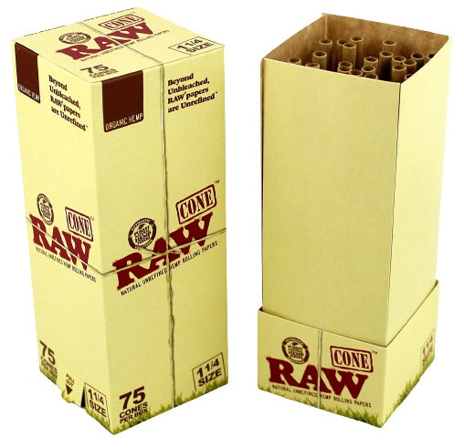 RAW Mini Bulk Prerolled Cones - Organic - 1 1-4 75pk