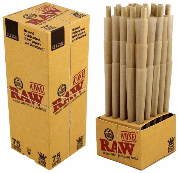 RAW Mini Bulk Prerolled Cones - Classic - King Size 75pk - Image 4