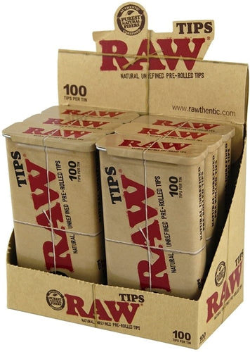 RAW 6pk Pre Rolled Tips - 100ct Tin