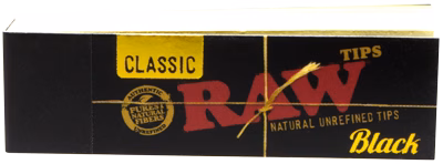RAW Rolling Paper Tips - Black 50pk