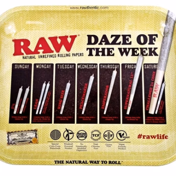 Raw Rolling Tray Metal Large - Daze Of The Week