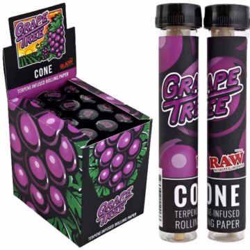 Raw X Orchard Beach Terpene Infused Cones 12pk - Grape Tree