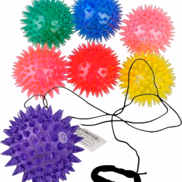 12ct Squeaky LED Spiked Return YoYo Ball