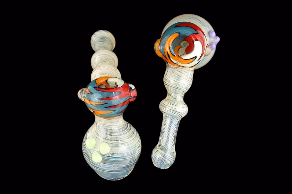 7" Reversal Art Gravity Swirl Fuming Hammer Bubbler