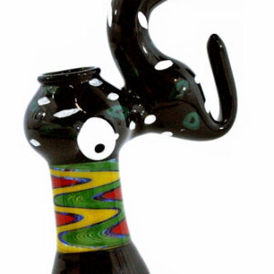 8" Reversal Black Tube Dot Bubbler