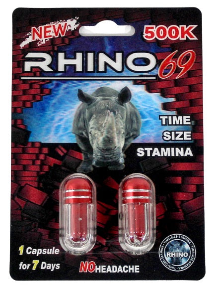 Rhino 69 500k Double Pack Male Enhancement Capsules