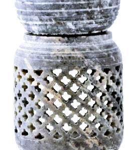 4" Jali Carved Soapstone Aroma Lamp SBR213