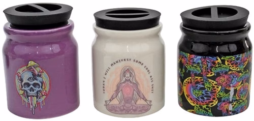 4ct 3oz Ceramic Stash Jars Assortment