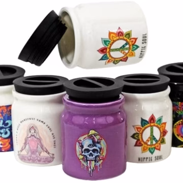 4ct 3oz Ceramic Stash Jars Assortment