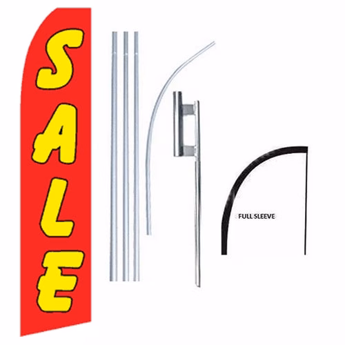 15' Sale (Red And Yellow) Windless Business Bow Swooper Feather Flag Kit