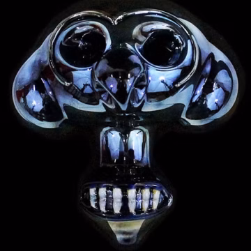 2ct 5" Shiny Skull Hand Pipe