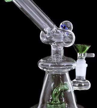 8" Shower Perk Inside Flower Marble Curve Beaker Water Pipe