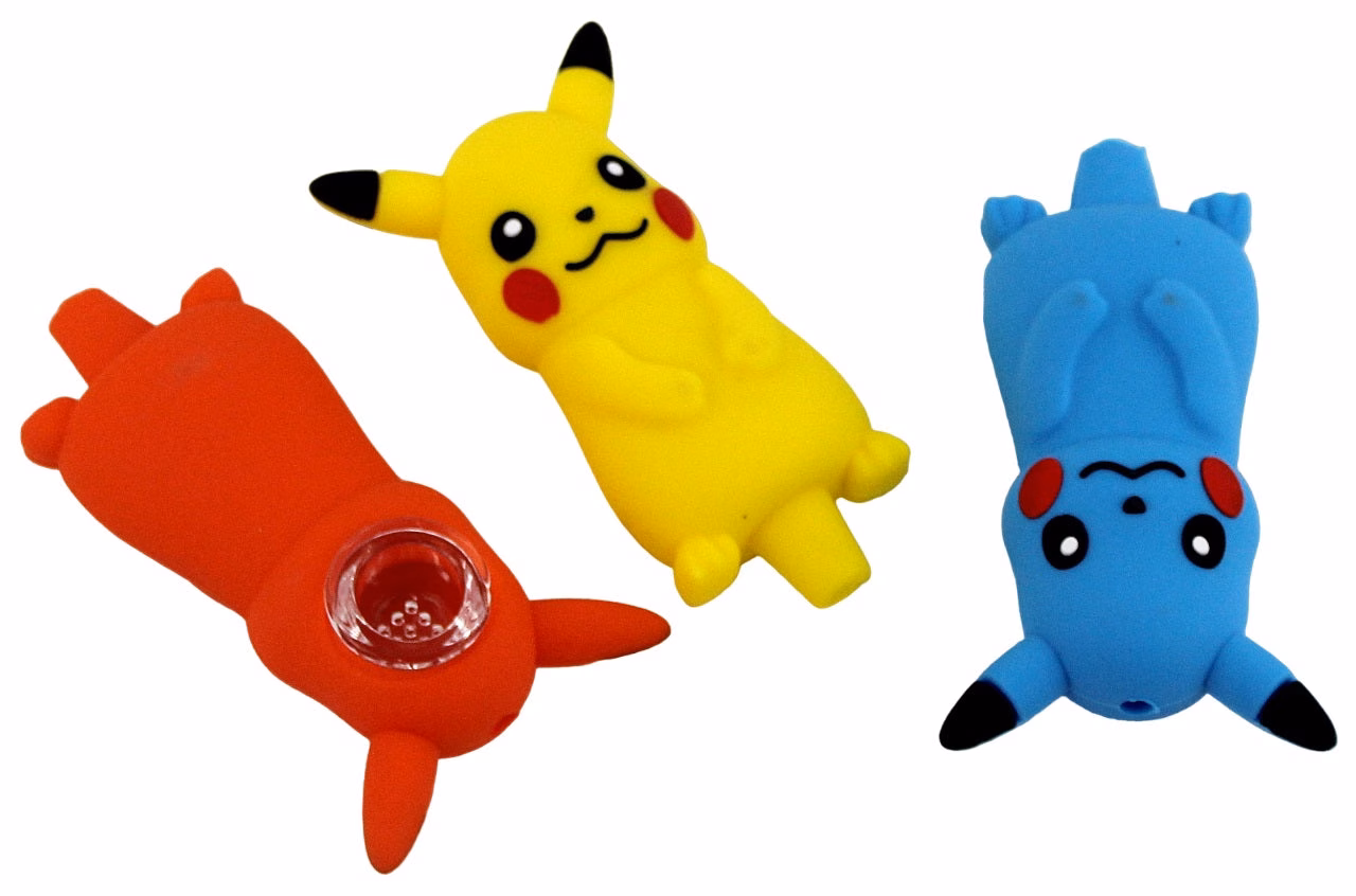 Silicone Hand Pipe with Glass Bowl - Pika