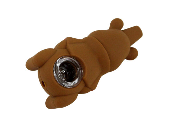 Silicone Hand Pipe with Glass Bowl - Pooh Bear - Image 3