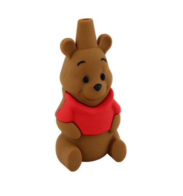 Silicone Hand Pipe with Glass Bowl - Pooh Bear