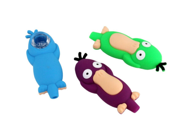 Silicone Hand Pipe with Glass Bowl - Psyduck - Image 2