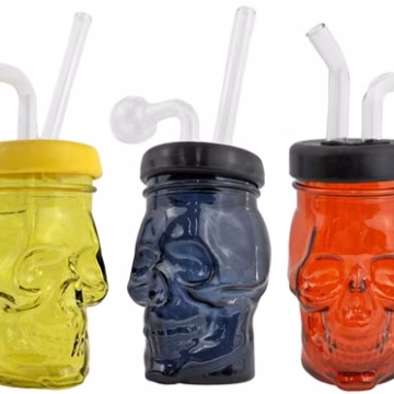 8" Skull Jar Oil Burner Bubbler