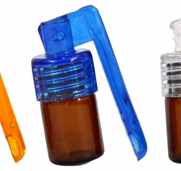 10ct Bottle And Spoon Snuff Bullet - Small AMBER