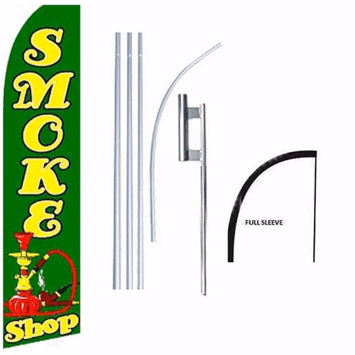 15' Smoke Shop Windless Business Bow Swooper Feather Flag Kit