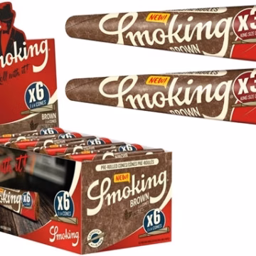 Smoking Brown 6pk Pre-Roll Cones - 1 1-4 Size 50pk
