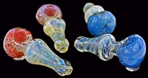 4ct 4" Snow Cone Fuming Frit Hand Pipe