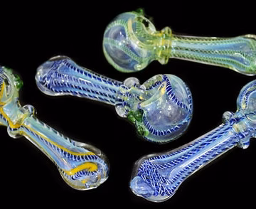 4ct 5" Spiral Art Fuming Marble Rim Hand Pipe