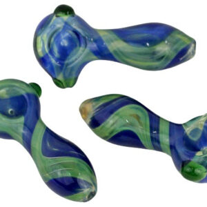2ct 4.5" Spiral Color Art Marble Spoon Hand Pipe