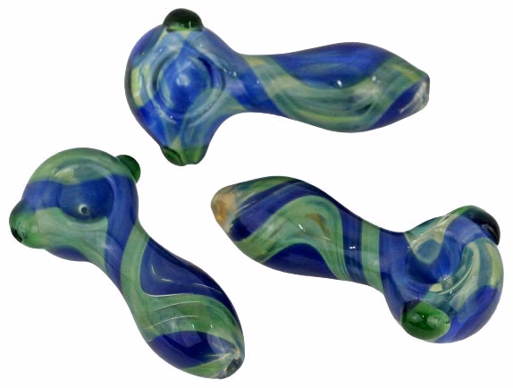 2ct 4.5" Spiral Color Art Marble Spoon Hand Pipe - Image 5
