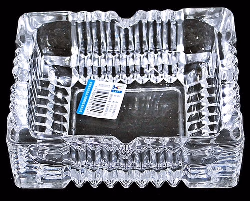 5ct 4" Qianli Glassware Square Glass Ashtray