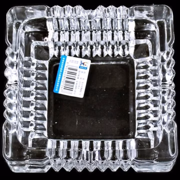 5ct 4" Qianli Glassware Square Glass Ashtray