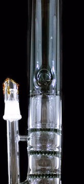 14" Triple Honeycomb Perk Black 19mm Oil Rig Water Pipe