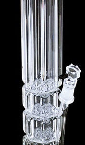 12" Triple Honeycomb Straight Glass Vase 14mm Oil Rig Water Pipe