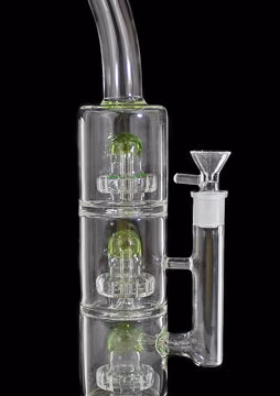 13" Triple UFO Perk Color Rim Water Pipe