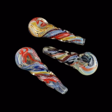 6ct 4" Twisted Cursive Strip Spoon Hand Pipe