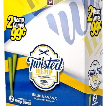 Twisted Hemp CONES - Blue Banana