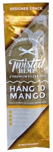 Twisted Premium Hemp Wraps With Tips - Hang 10 Mango