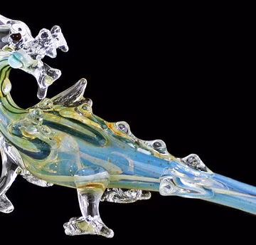 6" Animal Glass Pipe - Twisted Neck Dragon