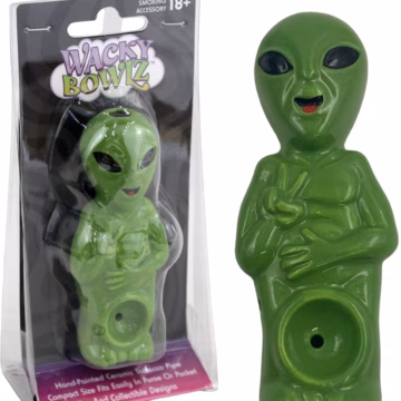 Wacky Bowlz Ceramic Hand Pipe - Alien