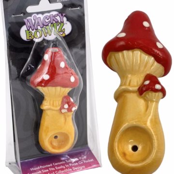 Wacky Bowlz Ceramic Hand Pipe - Mushroom