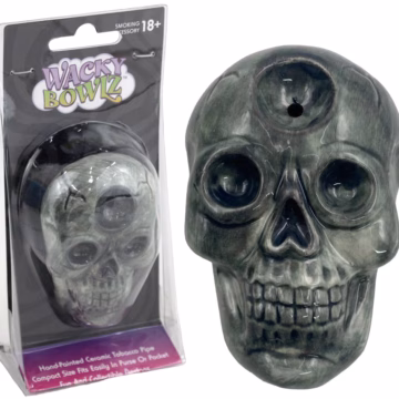 Wacky Bowlz Ceramic Hand Pipe - Skull