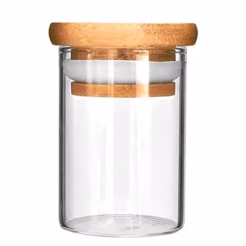 10ct Glass Jar With Wood Lid - 1oz