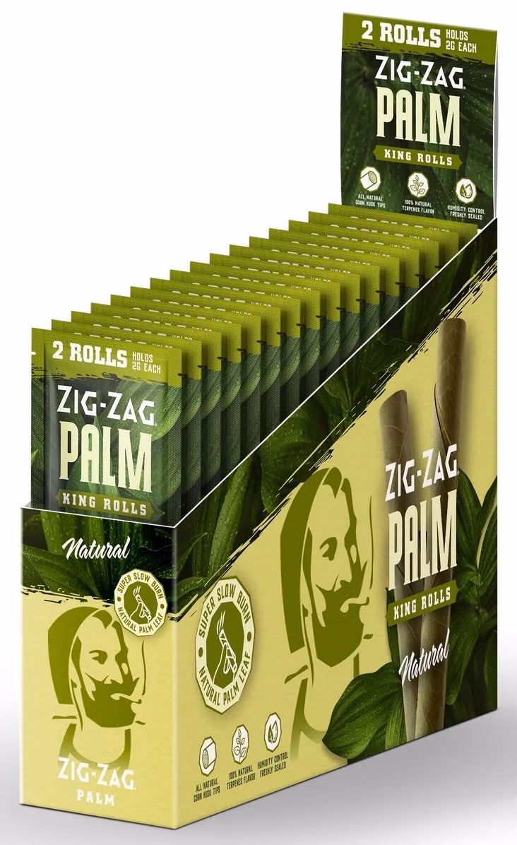 Zig Zag King Size Palm Rolls 15pk - Natural