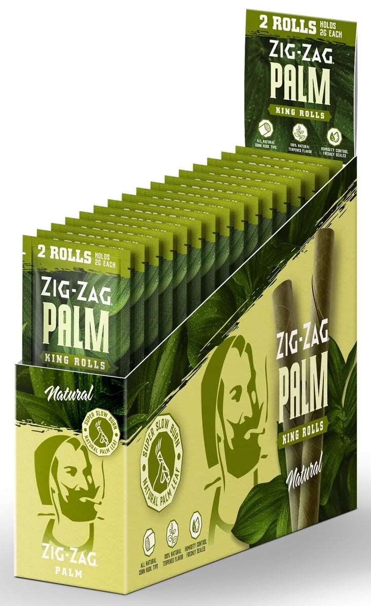 Zig Zag King Size Palm Rolls 15pk - Natural