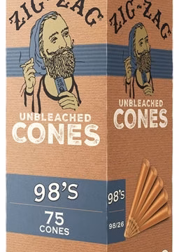 Zig Zag Mini Bulk Unbleached Cones - 98s - 75pk